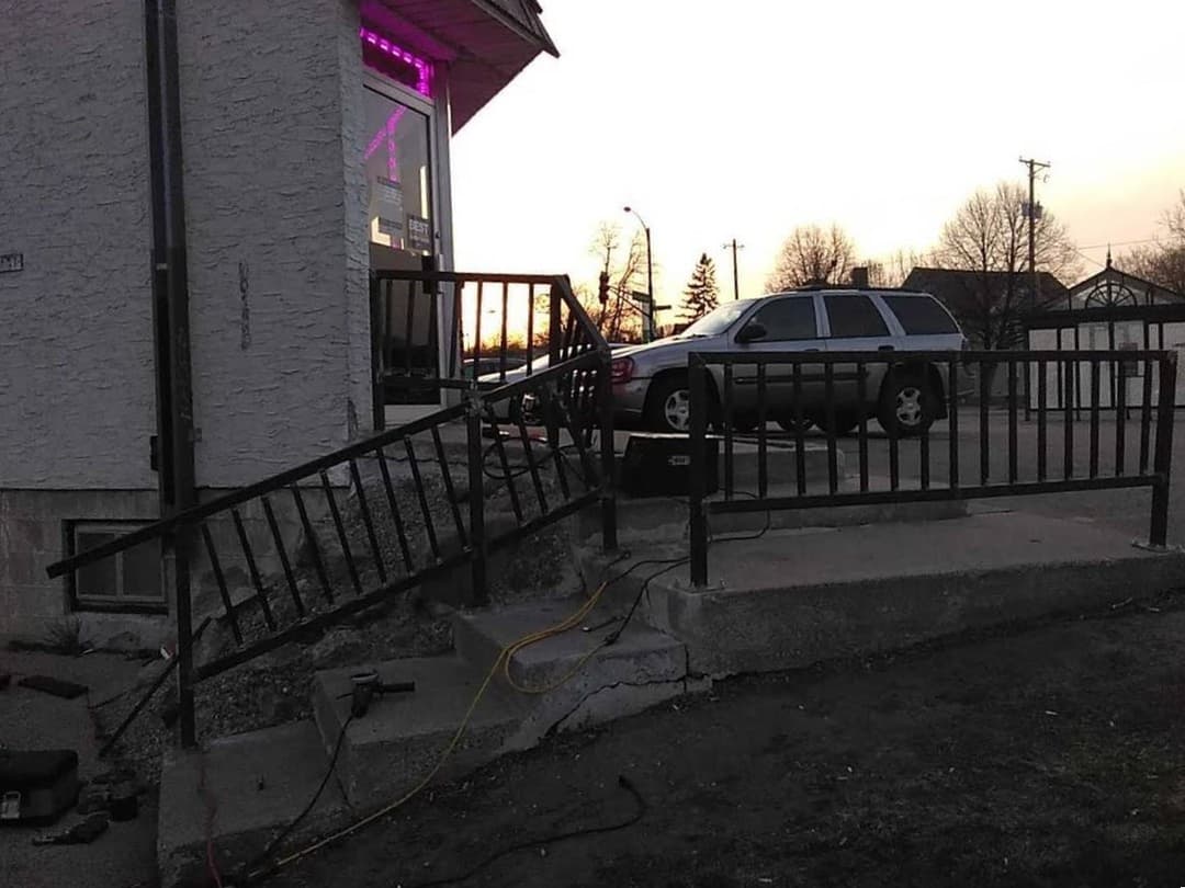 picture of a railing that has been welded by a welder